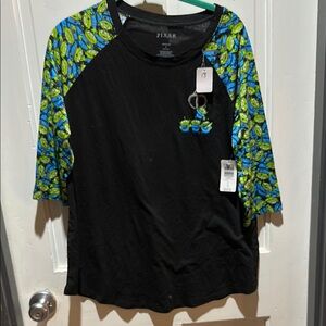 Black and Blue Graphic 3/4 Sleeve T-Shirt Pixar Toy Story Aliens